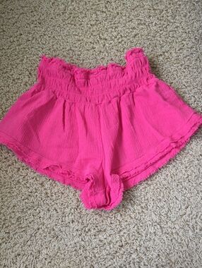 Altar'd State Bright Pink Smocked Waist Shorts